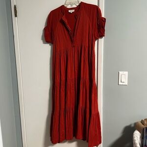 Bohme Burnt Sienna Tiered Maxi Dress